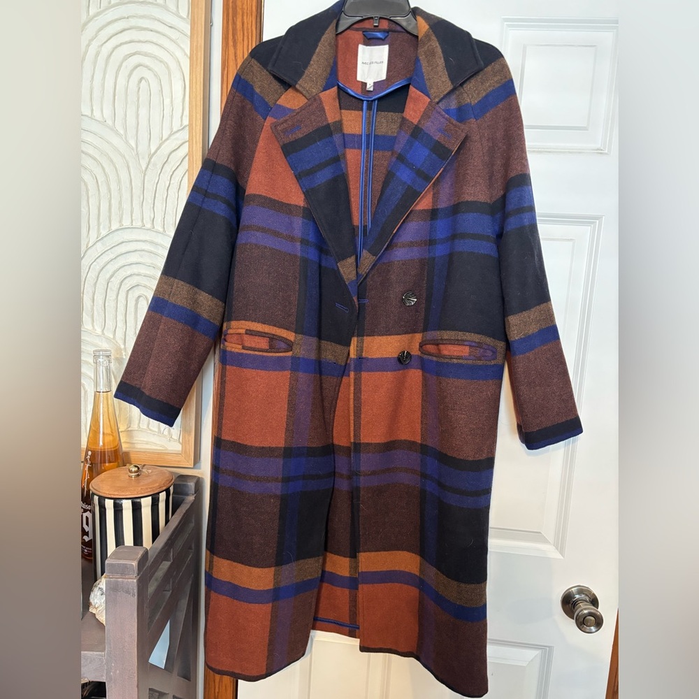 Avec Les Filles Walker Relaxed Fit Plaid Coat